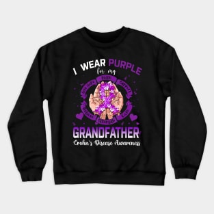 I Wear Purple For My Grandfather Crohn's Disease Awareness Crewneck Sweatshirt